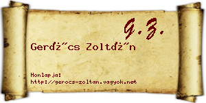 Gerócs Zoltán névjegykártya